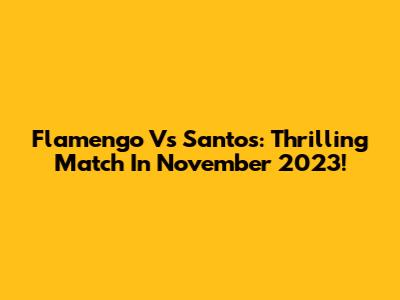 Flamengo Vs Santos: Thrilling Match In November 2023!