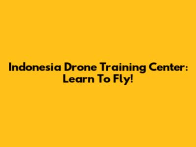 Indonesia Drone Training Center: Learn To Fly!