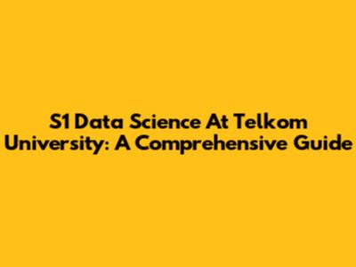 S1 Data Science At Telkom University: A Comprehensive Guide