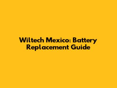 Wiltech Mexico: Battery Replacement Guide